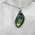 thumbnail image 5 of Labradorite Sterling Silver Drop Pendant | 2" Long | Blue Green |, 5 of 9