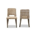 thumbnail image 2 of bali & pari Bohemian Grey Rattan and Natural Brown Finished Wood Dining Chair, 2 of 7
