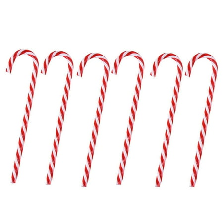 

GROFRY 3D Effect 6Pcs/Set Christmas Cane Pendant Promote Ambience Colorful Surface Christmas Tree Hanging Candy Canes Ornaments for Home