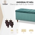 thumbnail image 6 of TCHOSUZ 7 inch / 12cm Wooden Furniture Legs, Pack of 4 Walnut Solid Wood Turned DIY Replacement Bun Feet with M8 Hanger Bolts & T-Nuts or Sofa Couch Cabinet Recliner Ottoman Riser, 6 of 6
