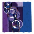 thumbnail image 2 of Ambesonne Modern Art Shower Curtain, Surreal Abstract Retro, 69"Wx84"L, Violet Blue, 2 of 4