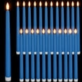 thumbnail image 1 of ORUYROP 24 Packs Flameless Taper Candles Battery Operated 11 Inch Long Candle Light LED Flameless Candlesticks Fake Candles Flickering Tapered Candles for Valentine's Day, Wedding(Blue), 1 of 6