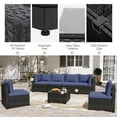 thumbnail image 4 of LAUSAINT HOME 7 Pieces Patio Conversation Set, Outdoor Sectionals with 6 Chairs and 1 Coffee Table, Blue Cushions, 4 of 8