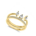 thumbnail image 4 of CHOOSE YOUR COLOR Gold-Tone White CZ Wedding Ring Set .925 Sterling Silver Band Female Size 6, 4 of 4