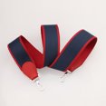 thumbnail image 2 of Correa de hombro de lona Nuit azul/rojo de 2" de ancho y cuero Togo para bolso de marca, accesorios para bolsos de mujer, correas para bolsos, 2 of 5