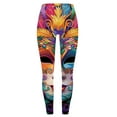 thumbnail image 4 of LYEAA Graphic Leggings for Women Mardi Gras Elastic Waist Tights Stretchy Ankle Length Mask Print Yoga Pants, 4 of 6