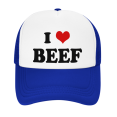 thumbnail image 2 of I Heart Beef Love Food Funny Trucker Hat Mesh Cap Unisex Blue, 2 of 5