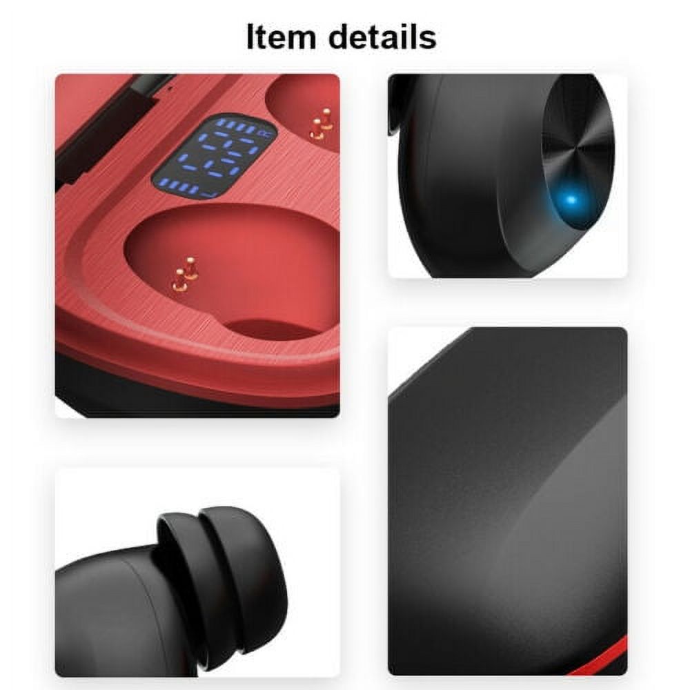 Bluetooth Earbuds Hands- free Headphones True Wireless Stereo Earbuds Earphones Noise Cancelling Sweatproof In-Ear Headset Earpiece with Microphone and Charging case for iPhone Android Smart Phones - image 2 of 12