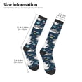 thumbnail image 4 of Vsdgher Friendly Smiling Sharks Print Thigh High Socks Extra Long Stretchy Sock Women Over Knee High Opaque Stocking Daily Wear, 4 of 5