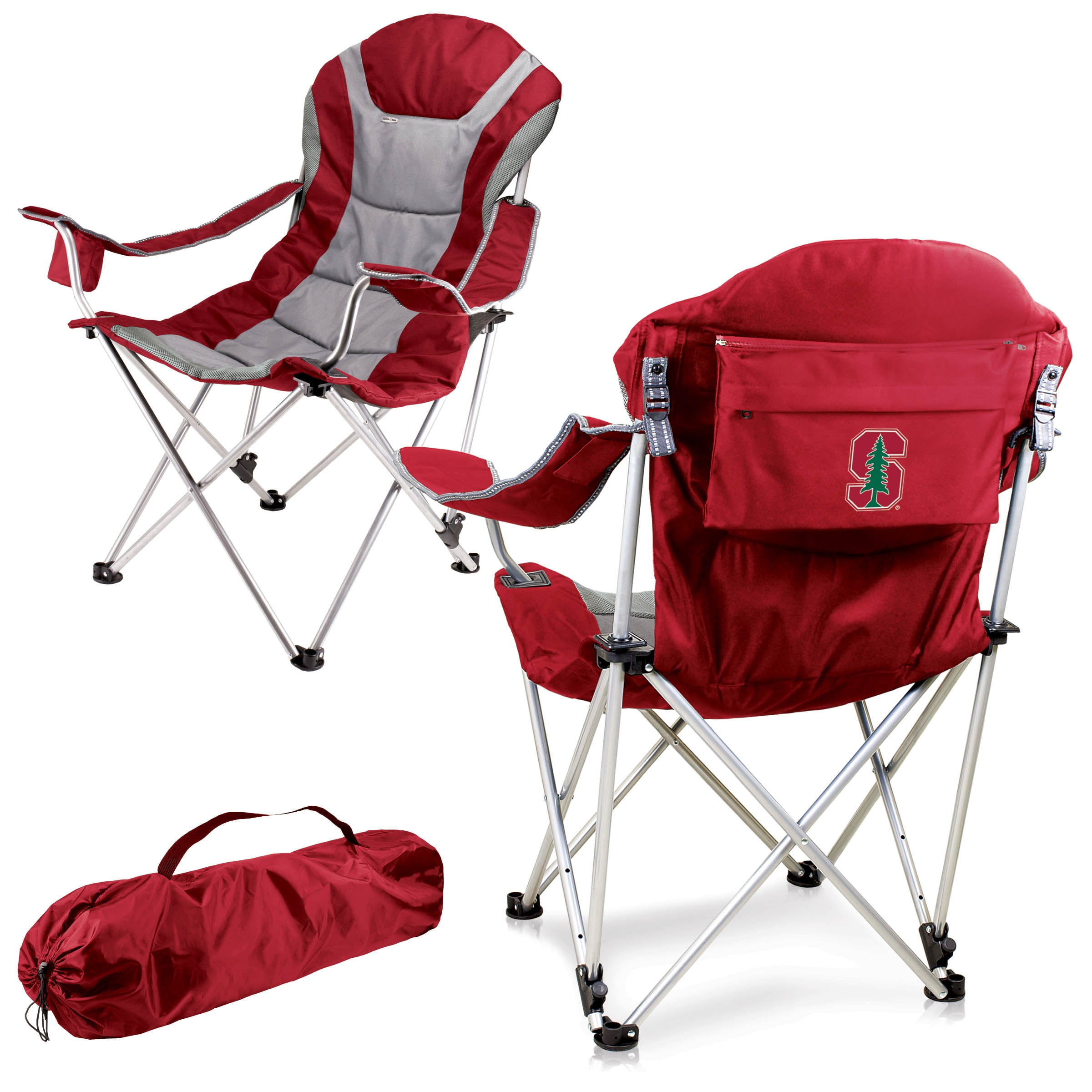PICNIC TIME NCAA Stanford Cardinal Tranquility Portable Folding Beach Chair Red 