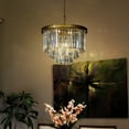 thumbnail image 6 of ALOADECOR 6-Lights Painted Brass Modern Crystal Chandelier Flush Mount Ceiling Lights, 6 of 6