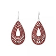 thumbnail image 4 of RSAMD Boho Hollow Out Wood Geometric Teardrop Dangle Earrings Women Unique Jewelry-Beige, 4 of 8