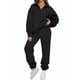 thumbnail image 1 of Conjuntos de Dos Piezas para Mujer: Jersey de Larga con Media Cremallera y Pantalón Deportivo Holgado con Bolsillos. Negro L, 1 of 8