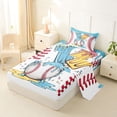 thumbnail image 2 of Erosebridal Kids Baseball Twin Sheet Sets, Sports Theme Bedding, 1 Flat Sheet, 1 Fitted Sheet and 1 Pillowcase, 2 of 5