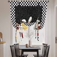 thumbnail image 3 of Chef Balloon Curtains for Bedroom/Front Door/Bathroom, Cartoon Cute Watercolor Cooking Black Plaid Tie Up Curtains 63 Inch Length Light Filtering Kitchen Curtains Shades for Windows 46"x63", 3 of 8