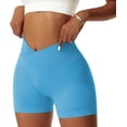 thumbnail image 2 of Vertvie Pantalones cortos de gimnasio para mujer, pantalones cortos de yoga con realce elásticos cruzados en V, mallas atléticas de cintura alta, 2 of 4