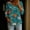 Green, variant on CaComMARK PI Floral 3/4 Sleeve Shirt for Women Printed V Neck Button Down Tunic Top Wide Hem Lightweight Tops Daily Wear Green-B