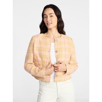 Time and Tru Women's Tweed Zip Jacket, Midweight, Sizes XS-XXXL