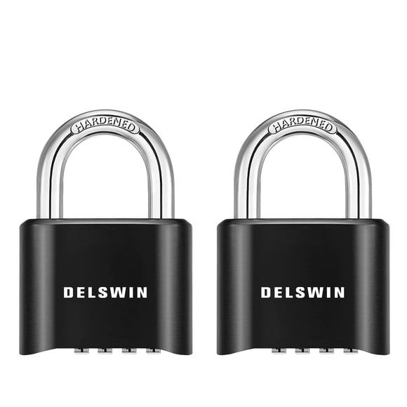 Candado combinado DELSWIN para exteriores, resistente, 2 unidades