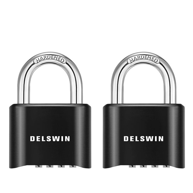 Candado combinado DELSWIN para exteriores, resistente, 2 unidades