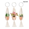 thumbnail image 3 of Advancent 3 Pieces Macrame Plant Hangers Simple Pot Layout Fixator Indoor Plants Hanging Outdoor Style Holder Household Scene Flower Type2 NO2, 3 of 6