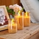 thumbnail image 3 of Velas sin llama Homemory de cristal ámbar con mando a distancia, 3 of 7