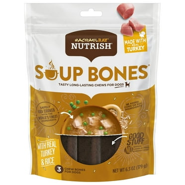 Rachael Ray Nutrish Soup Bones with Real Turkey & Rice, 3 Dry Dog Chews