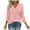 Pink, variant on Womens 3/4 Sleeve Tunic Tops Summer V Neck Casual Pullover Shirts Casual Solid Color Loose Basic T-Shirts (Pink M)