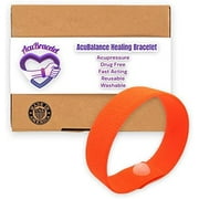 Acubalance Bracelet- Vertigo, Dizziness- Calming Stress Relief- Natural Sleep Aid- Pain Free Acupressure- Waterproof, Durable, 8 Colors (Orange, Medium- 7 Inches)