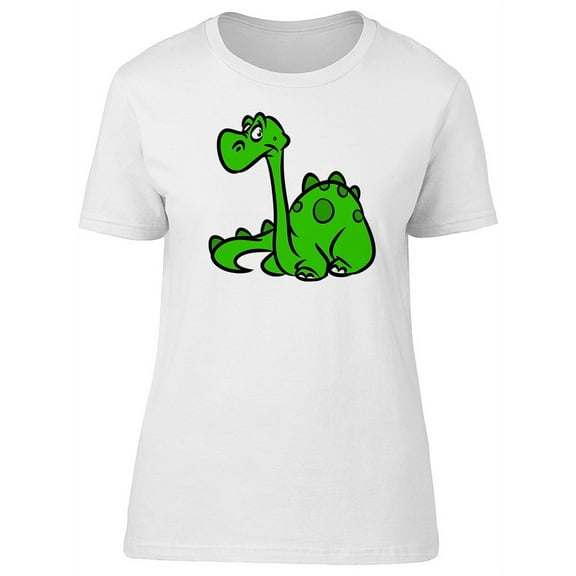 Cute Cartoon Green Dinosaur T-Shirt Women -Image by Shutterstock, Female XX-Large