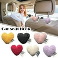 thumbnail image 2 of Cute Seat Back Car Hook Love Heart Plush Universal Auto Headrest Clothe Handbag, 2 of 7