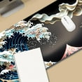 thumbnail image 3 of Japanese Mouse Pad, Kanagawa Great Wave Mouse Pad, XL Anime Gaming Keyboard Mat, Stitched Edges Rubber Base, XL Big Extended Desk Protector for Home Office, 31.5”x11.8” (Sea Wave - Cloud), 3 of 6