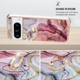 thumbnail image 2 of 360 Degree Rotating Ring Stand Case for Google Pixel 8 Pro,Dteck Shockproof Marble Patterned TPU Case Kickstand Slim Back Cover, Rose, 2 of 4