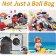 thumbnail image 5 of RUseeN Extra Large Sports Ball Bag, 40" x 30" Breathable Mesh Storage Bag, Hold 10-12 Soccer Basketball Volleyball Football, Adjustable Shoulder Strap, Ideal for Coaches, Team, Swimming Gear, 5 of 7
