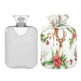 thumbnail image 2 of 2L Hot Water Bottle with Soft Velvet Cover PVC Hot Water Bag for Pain Relief Long-Lasting Warmth Christmas Deer Pattern, 2 of 8