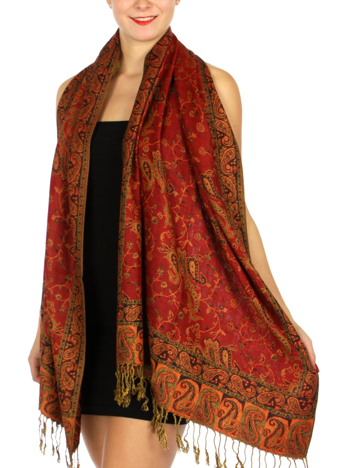 red shawls for evening