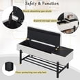 thumbnail image 5 of GZXS 47.24" Entryway Shoe Bench with Flip Top and Hidden Storage, Modern Upholstered Bench with Open Shelf and Black Rubber Wood Legs, for Living Room, Bedroom, Hallway, 5 of 10