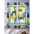 thumbnail image 3 of Lemon Sheer Curtains 2 Panels Set Watercolor Bowknot Lemon Blue White Plaid Yellow Border Sheer Window Curtains Light Filtering Rod Pocket Voile Drapes for Bedroom Living Room 52"X84", 3 of 8