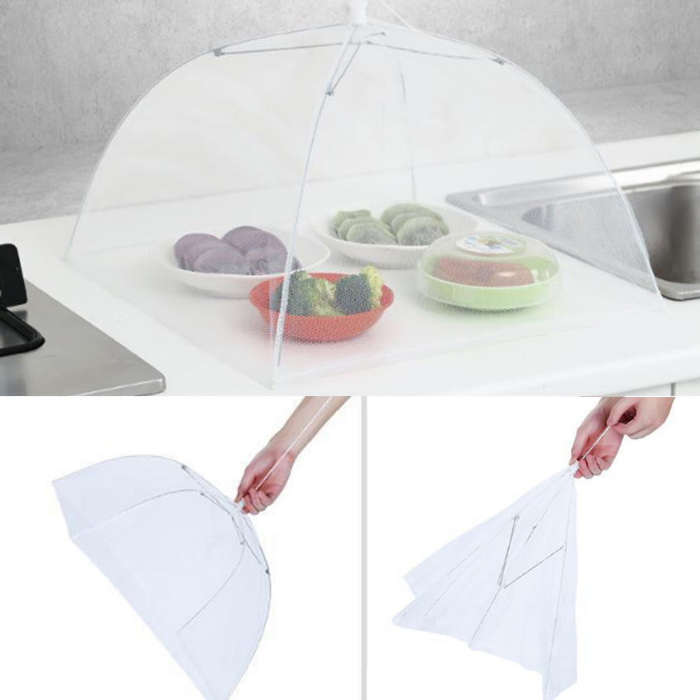 Pop-Up Mesh Screen Food Cover Tent Umbrella Outdoor Picnic Net Stainless Steel ❤ 