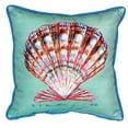 thumbnail image 4 of Betsy Drake ZP112C Scallop - Teal Indoor & Outdoor Throw Pillow- 22 x 22 in., 4 of 4
