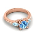 thumbnail image 4 of 2.50 T.C.W Round Shape Blue Topaz & Aquamarine Gemstone Elegant Wedding Ring for her Solid 14K Rose Gold Size 5.5 by Diamond-Capitals, 4 of 7