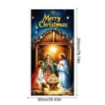thumbnail image 4 of 2 Pack Religious Nativity Door Cover, Jesus Manger Scene Tapestry, 35.4x78.7 inch, Holy Family Hanging Banner, Christian Holiday Front Door Decor, Winter Party Church Backdrop, Multicolor, Polyester, 4 of 7