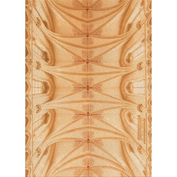 Ahgly Company Machine Washable Indoor Rectangle Transitional Neon Orange Area Rugs, 2' x 5'