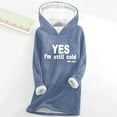 thumbnail image 4 of Aboser Yes,Im Still Cold Sherpa Lined Hoodie Women Warm Plush Fleece Loungewear Trendy Long Sleeve Hooded Pullover Cozy Long Sweatshirts, 4 of 4
