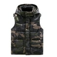 thumbnail image 2 of Zimjoy Mens Puffer Vest Thick Detachable Hooded Windproof Winter Vest Warm Big and Tall Puffer Coat Men Casual Lightweight Zip Up Outerwear Vests with Pockets, Dark Green L, 2 of 8