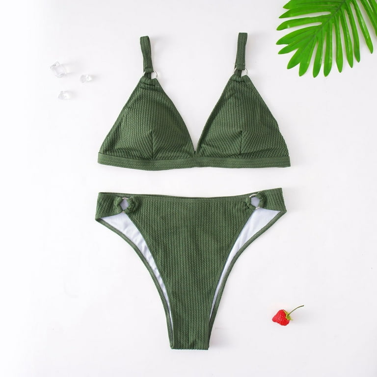 lnmuld Womens Swimsuits Flat-Chested Brazilian Women Push-Up Bikini Set Swimsuit  Swimwear Beachwear Swimwears Tankinis, Green, Small : : Clothing,  Shoes & Accessories