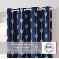 thumbnail image 2 of THD Arrow Printed Blackout Room Darkening Thermal Grommet Window Curtain Drape Panels for Living Room - Set of 2 - Navy Blue - 63" inch Long, 2 of 6