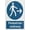 Warning Sign 1, variant on Pedestrian Walkway Reflective Aluminum Metal Signage - 8"x12", With Symbol, Weatherproof - Parking Lot, Street, Mall, Workplace