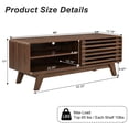 thumbnail image 2 of TV Stand with Storage, Entertainment Center with Slatted Sliding Door, Mid Century Modern TV Stand, Farmhouse Media Console for Living Room (Walnut, 46"), 2 of 11