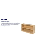 thumbnail image 6 of BizChair Wooden 2 Section School Classroom Storage Cabinet for Commercial or Home Use - Safe, Kid Friendly Design - 30"H x 48"L (Natural), 6 of 12